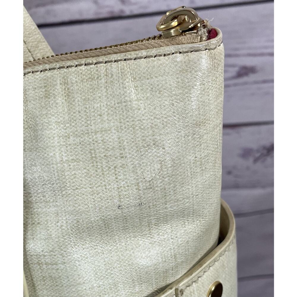 Hammitt Addie Large Tote Bag Semolina Cream Leather Zip Top Laptop Shoulder Bag - Picture 10 of 14